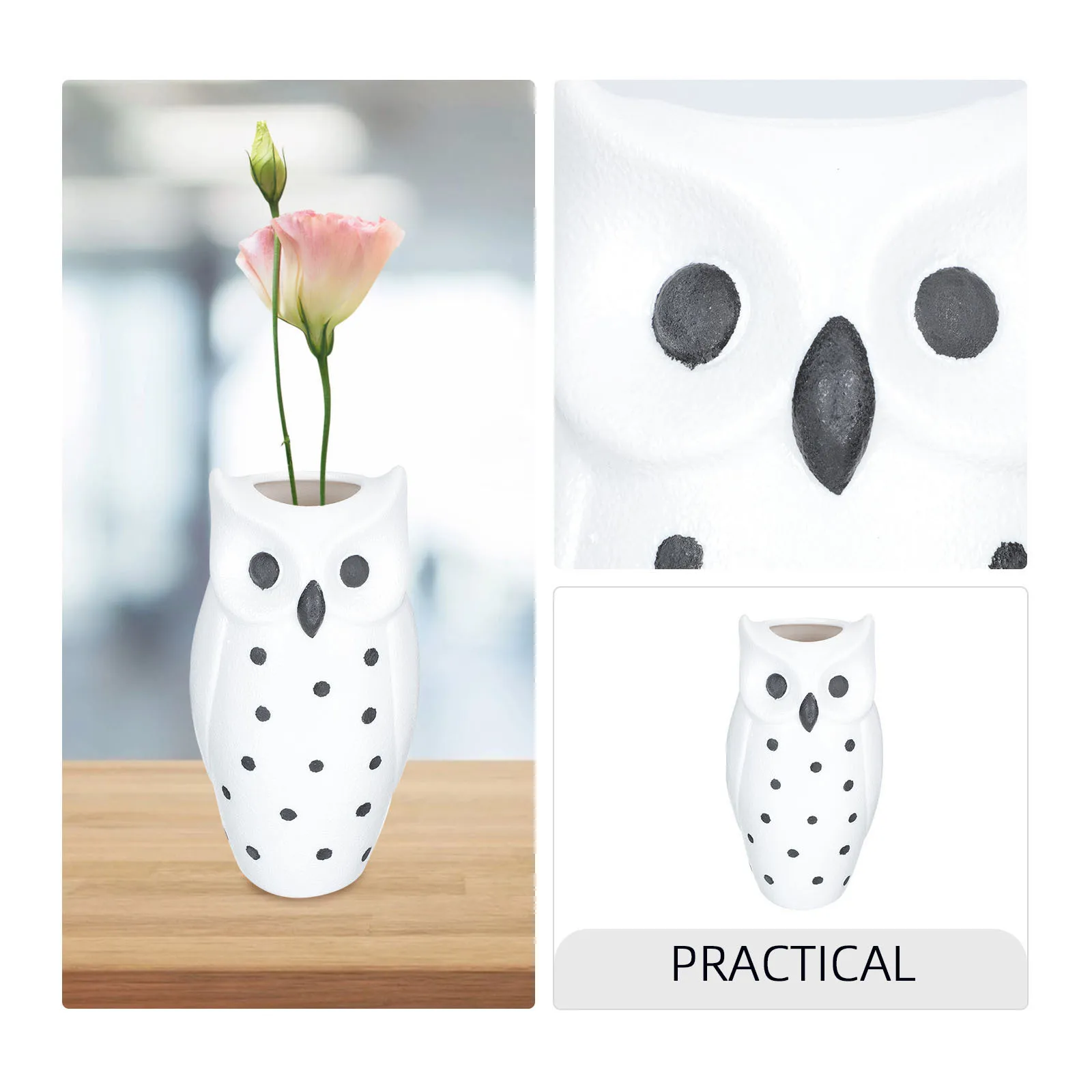 

Creative Ceramic Owl Vase Flower Arranging Container for Home Cafe Hotel Decor Desktop Porcelain Flower Holder Decorative