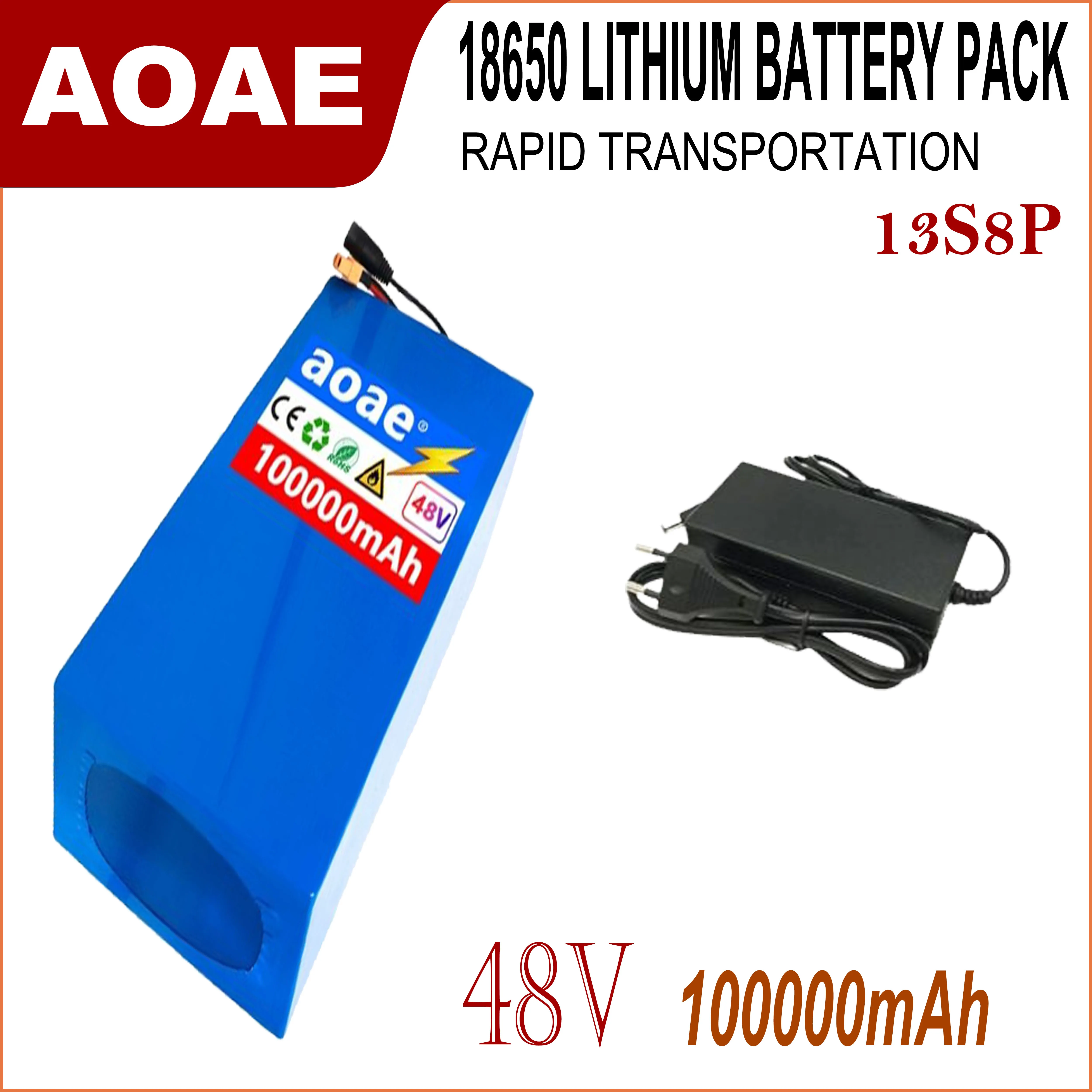 

48V 100000mAh lithium battery pack 100% original 18650 13S8P suitable for 250W~2000W Citycoco scooter