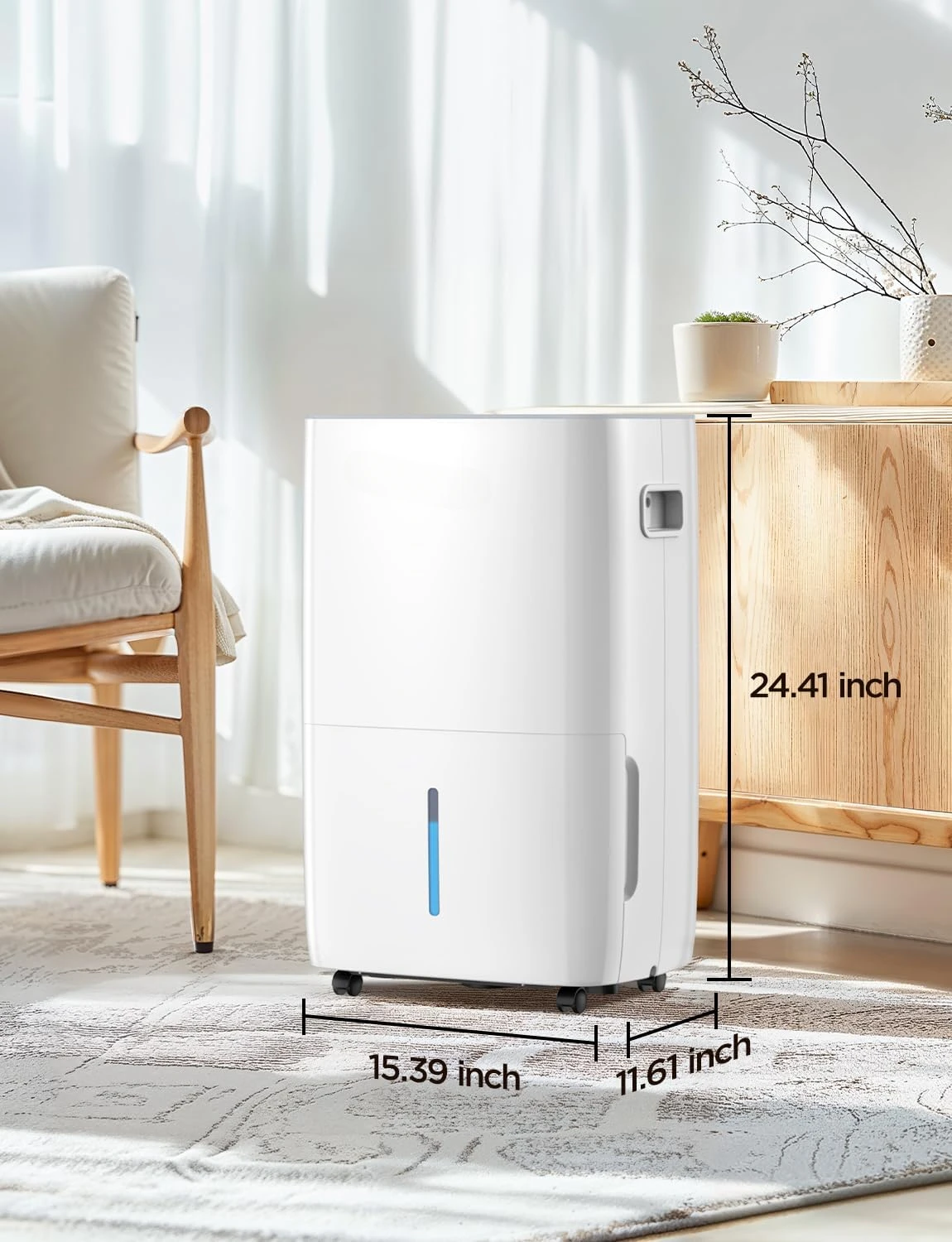 Smart Dehumidifier for Basement 4,500 Sq.Ft, 50 to 109 Pint Auto Humidity Control, Drain Hose, 2.0Gal Bucket