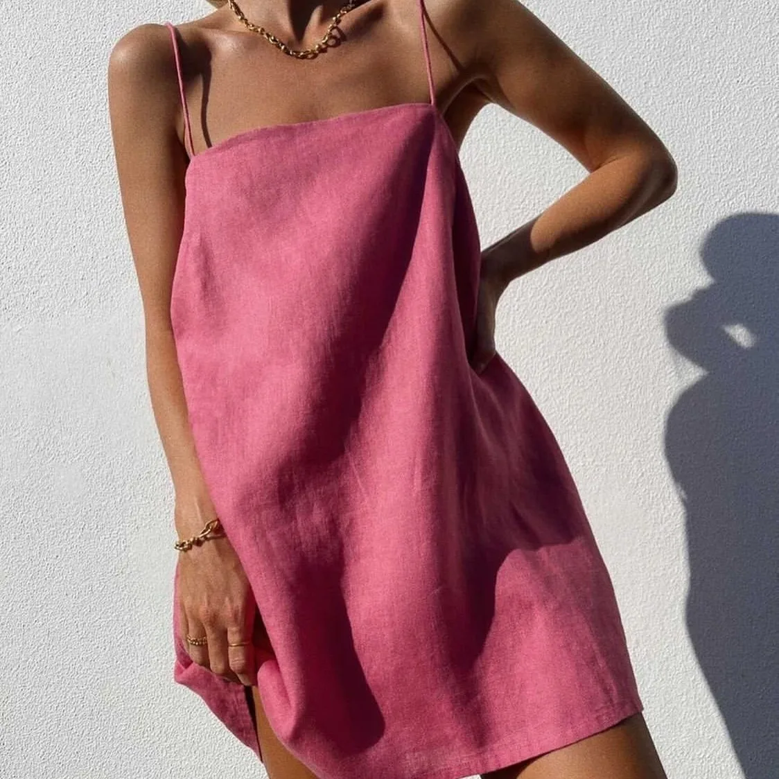 

Женское хлопковое трикусное платье 2025/удобное платье для отдыха на подтяжках