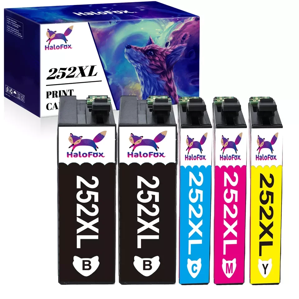 5PK T252XL 252XL High Yield Ink For Epson WorkForce WF-3620 WF-3640 WF-7610