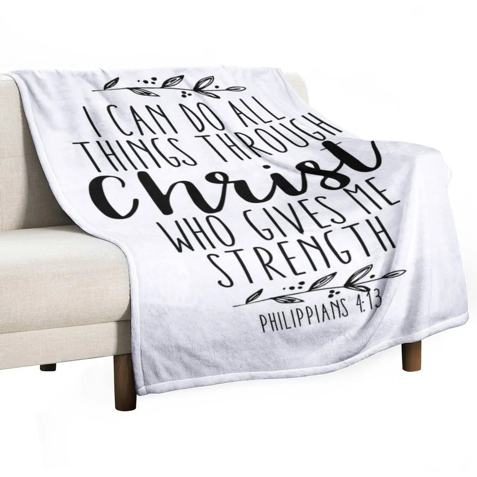 

I Can Do All Things Through Christ Who Gives Me Strength Throw Blanket Decoratives cosplay anime Plush Blankets