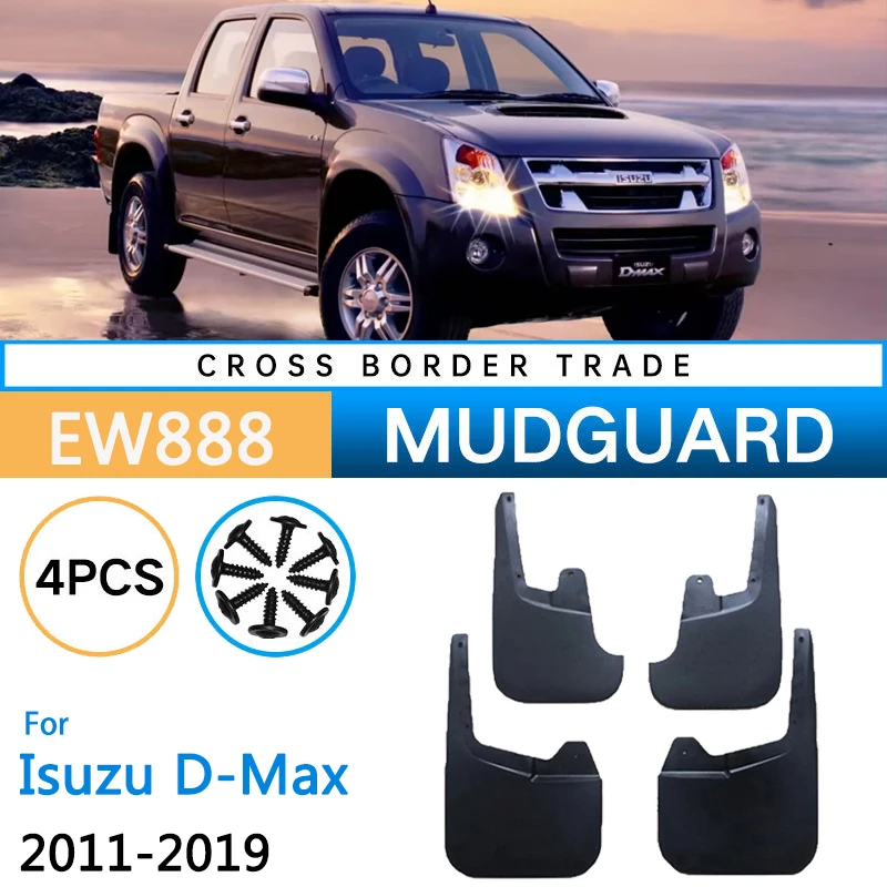 

for Isuzu D-Max 2011~2019 2012 2013 2014 DMAX Front Rear Wheel Mudguards Fender Mudflap Mud Flaps Splash Guard Car Accessories