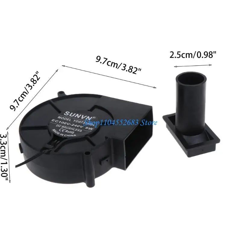 Y6GD 100-240V AC مروحة منفاخ مدعومة 9733 مع كابل 26 سم لنزهة شواء الطهي #6