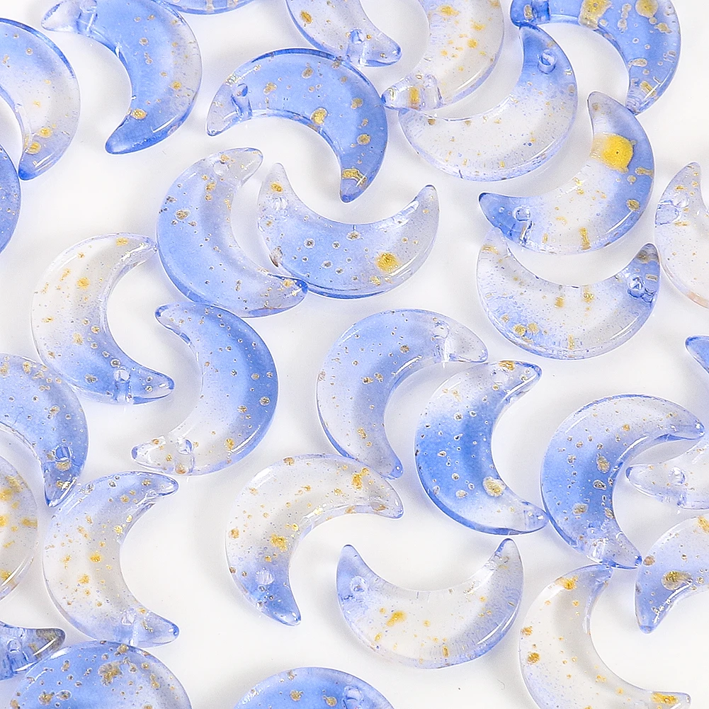 10pcs Single Hole Crescent Glass Beads Bracelet Necklace Make DIY Jewlery Curtain Pendant Chandelier Crystal Replace Accessories