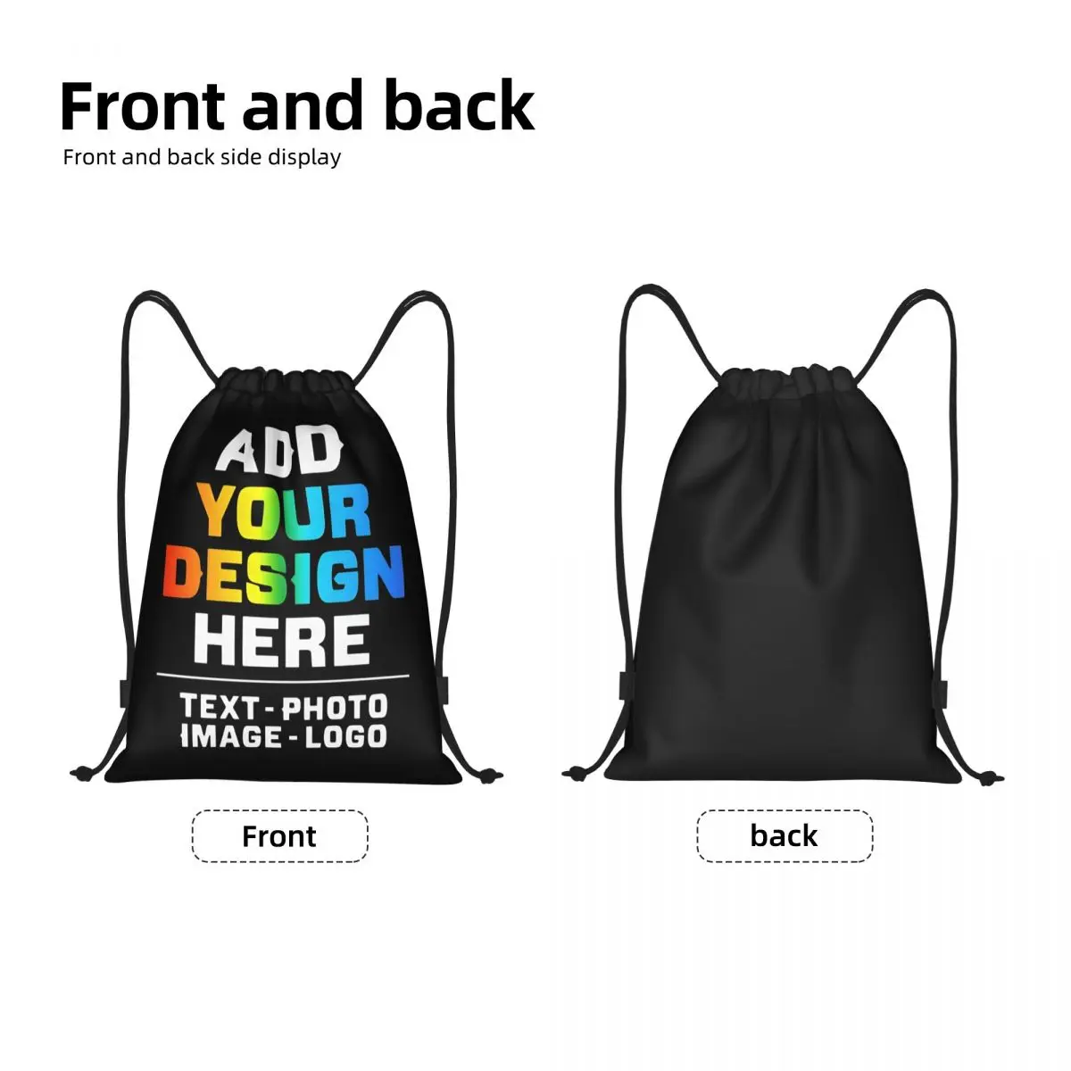 Custom Add Your Name Drawstring Backpack Bags Men Women Lightweight Customized Photo Logo or Text Gym Sports Sackpack Sacks Yoga