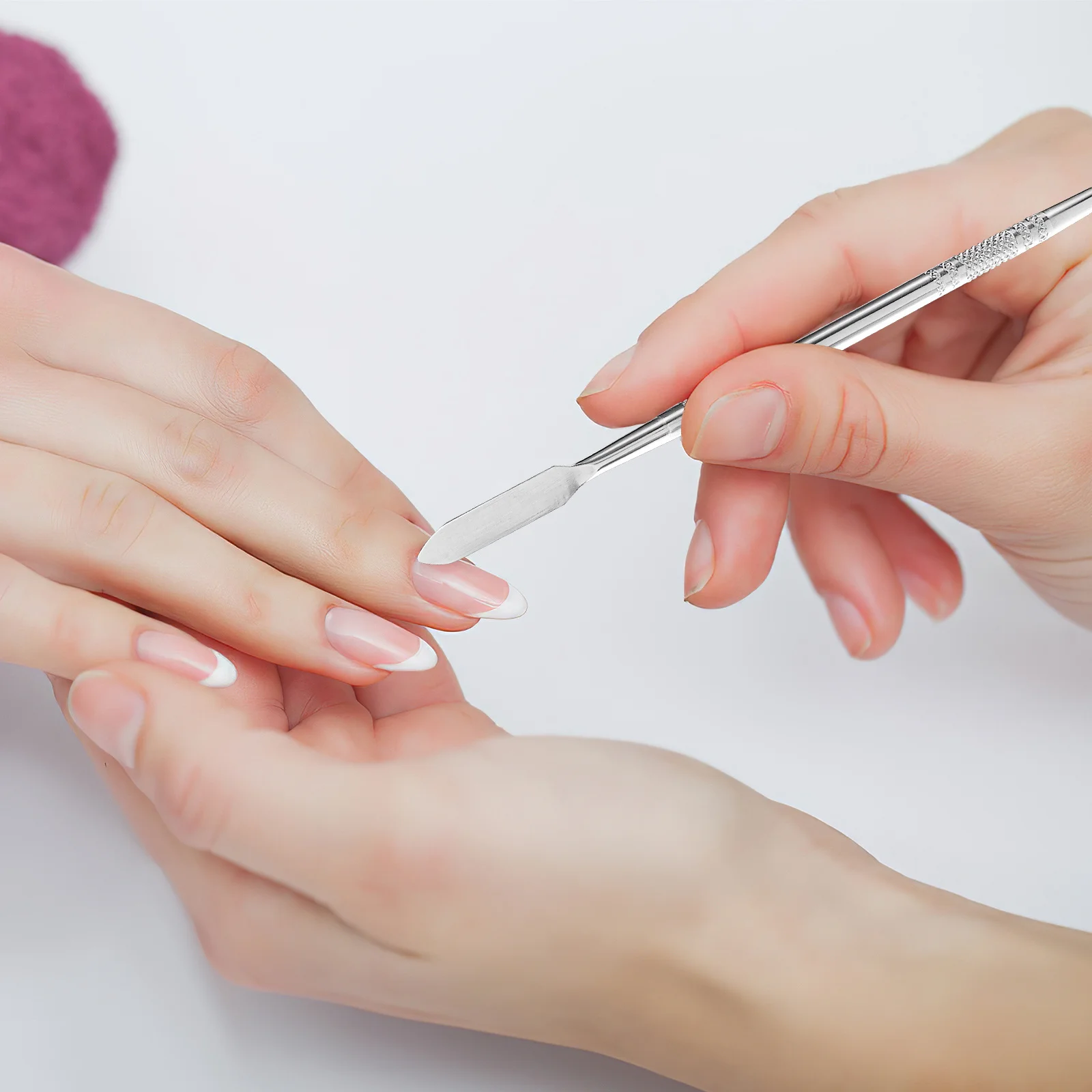 3個入り透明ガラスネイルアートパレットセット（ジェルポリッシュ、ファンデーションの混合用、両端ステンレス製キューティクルプッシャーキット付き）