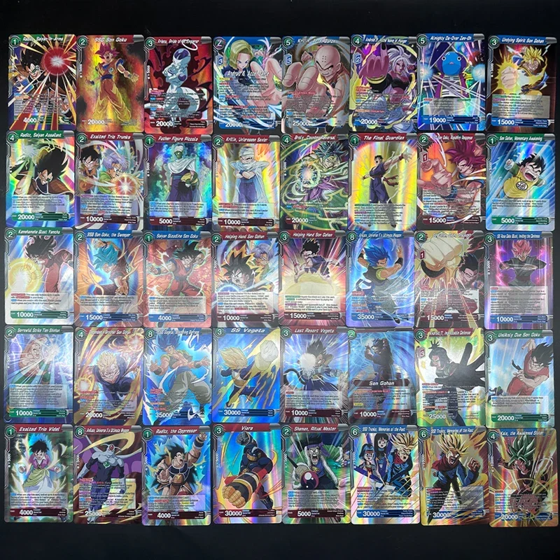 50-100pcs Dragon Ball Flash Cards Son Goku Vegeta IV Frieza Blue Saiyan TCG Anime Game Original Rare Collectible Gift Bandai