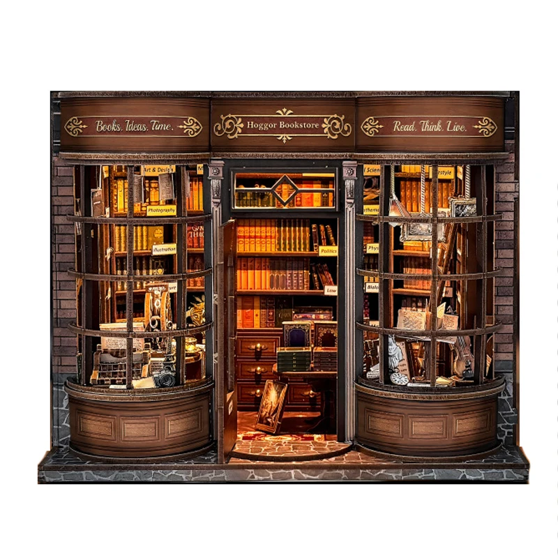 DIY 木製ホーグ書店マジックハウスカーサミニチュアモデルキットドールハウス家具付き 3D パズル友人への誕生日プレゼント