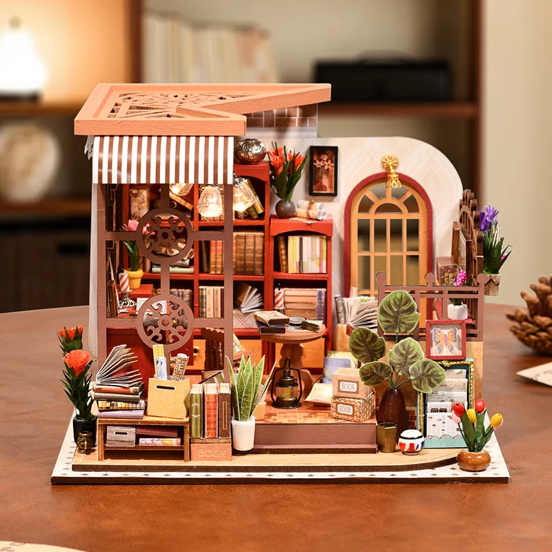 DIY 3D Wooden Story Collection Museum Jigsaw Puzzles Miniature Model Kits with Lights for Friends Girls Birthday Gifts