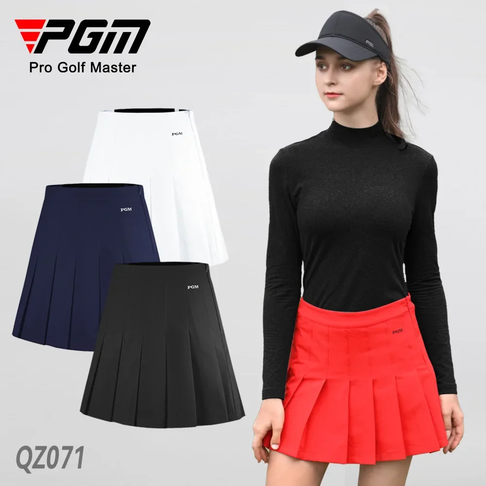 PGM Women Golf Skirts Autumn Women\'S Casual Pleated Skirt Athletic Sports Short Skorts Ladies Girl Anti-Exposure QZ071