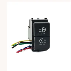 1pc Car Dual Key Switch LED Left Light Right Light Switch Button LED Switch with Wire for Nissan Patrol Y62