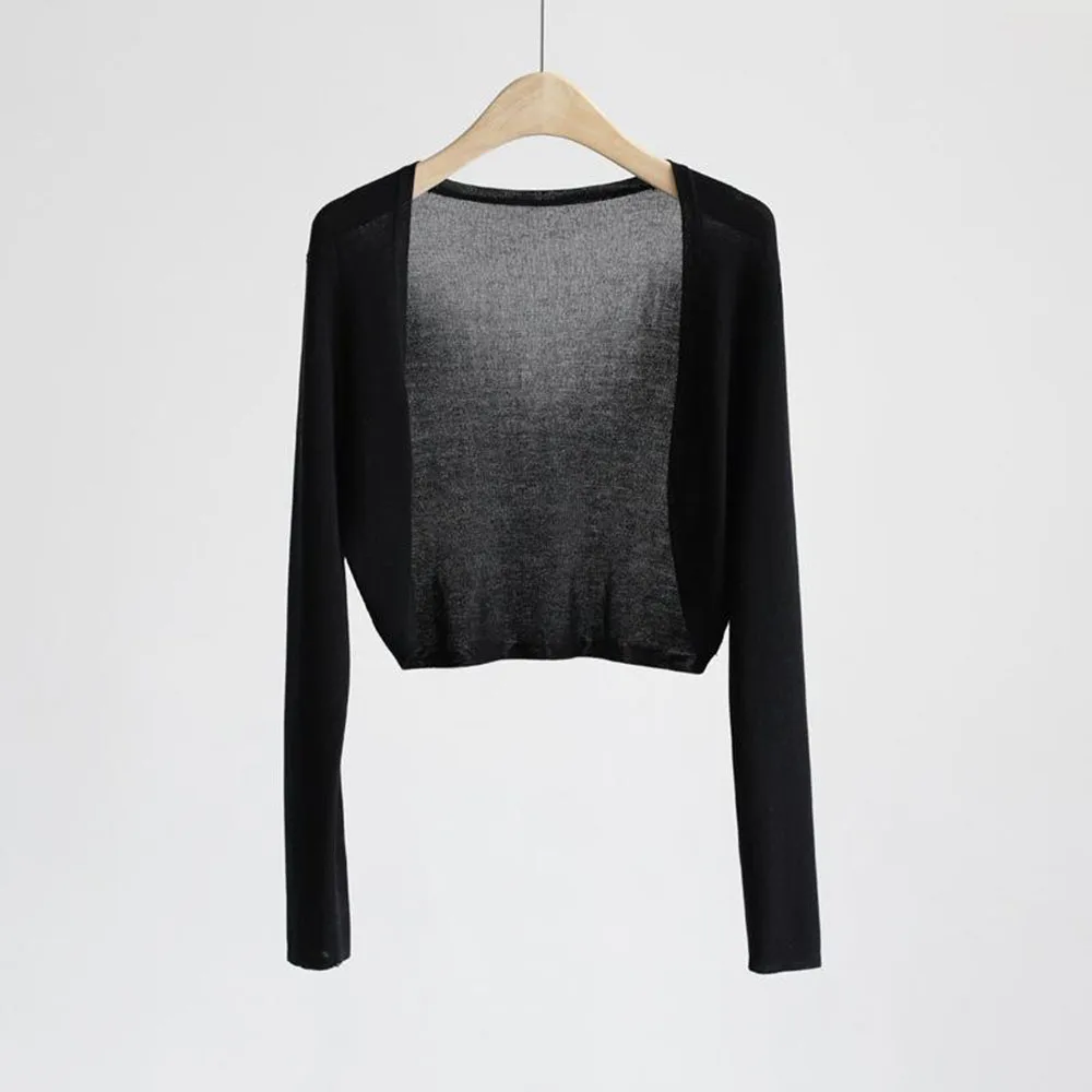 Frauen dünne gestrickte Strickjacke Tops Sonnenschutz knopf lose Tops einfarbige lässige Schal Sommer Langarm Umhang Cape Oberbekleidung