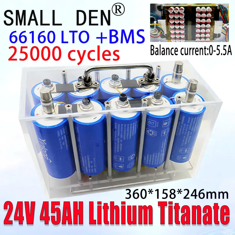 

Yinlong 12V 24V 45ah 40ah lithium titanate battery pack LTO 66160 10C High power BMS RV car audio rechargeable battery tax-free