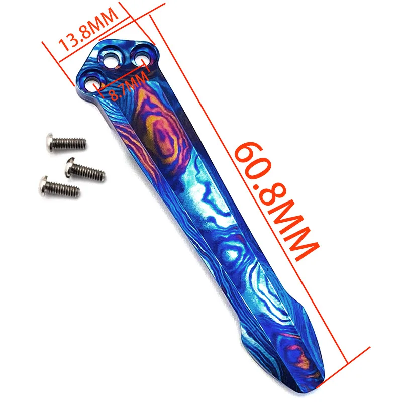 CNC Timascus Materia Knife Titanium One-piece Pocket Clip Clamp for Benchmade Griptillian 551 Bugout 535 575 Emerson CQC ZT0920
