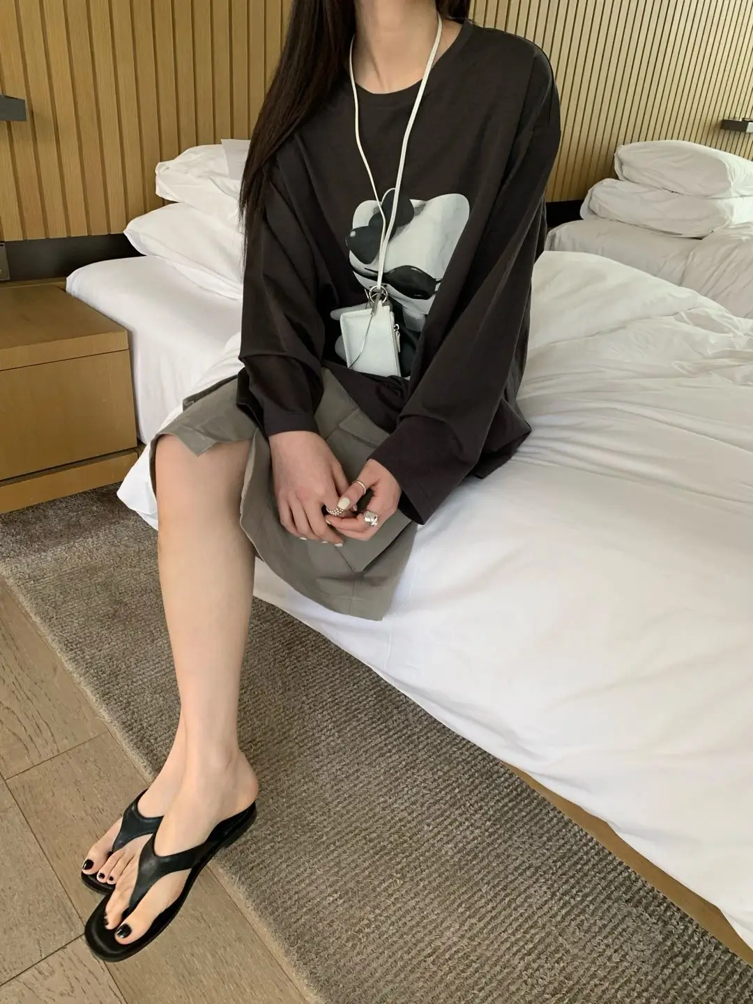 

LilianArunch Long Sleeve Printed Loose Spring Summer T-Shirt Women's Comfortable Breathable Sweat Absorbent round Neck Top