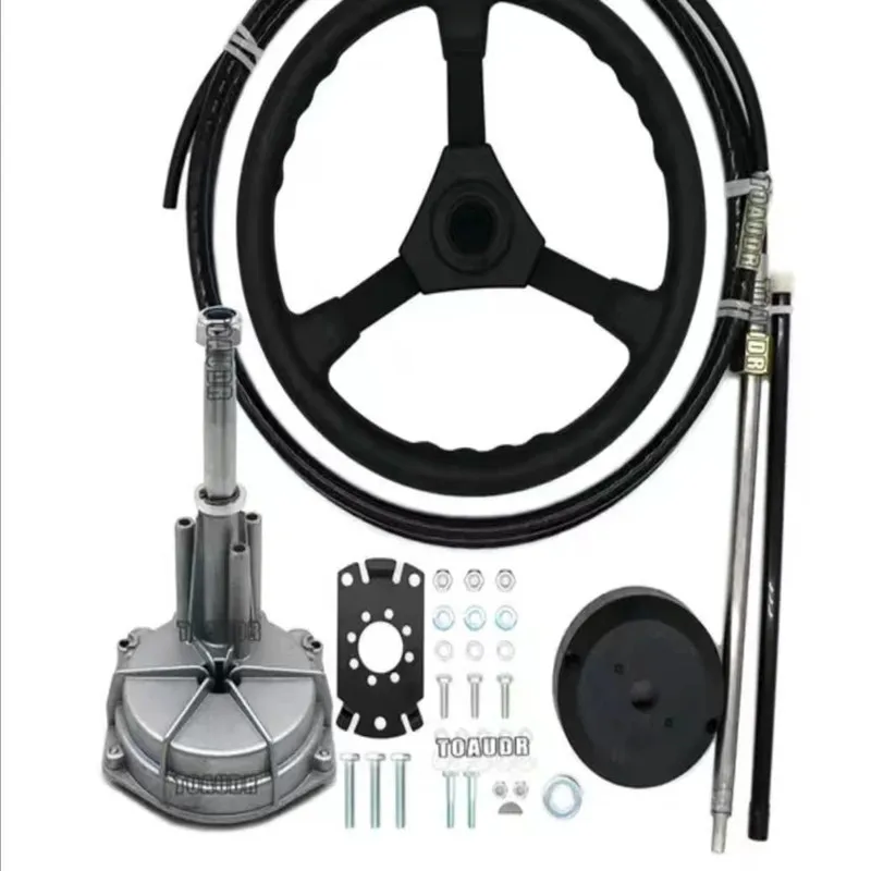

Universal Mechanical Turbine Steering System Kit With Steering Wheel 4m Cable Baffle Boat Control Outboard Marine Accessories