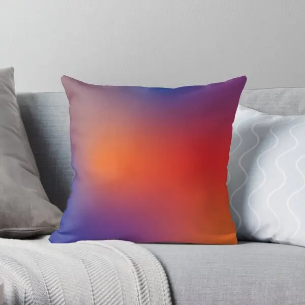 Deep Purple And Orange Vibrant Gradient  Printing Throw Pillow Cover Fashion Cushion Home Square Pillows not include One Side