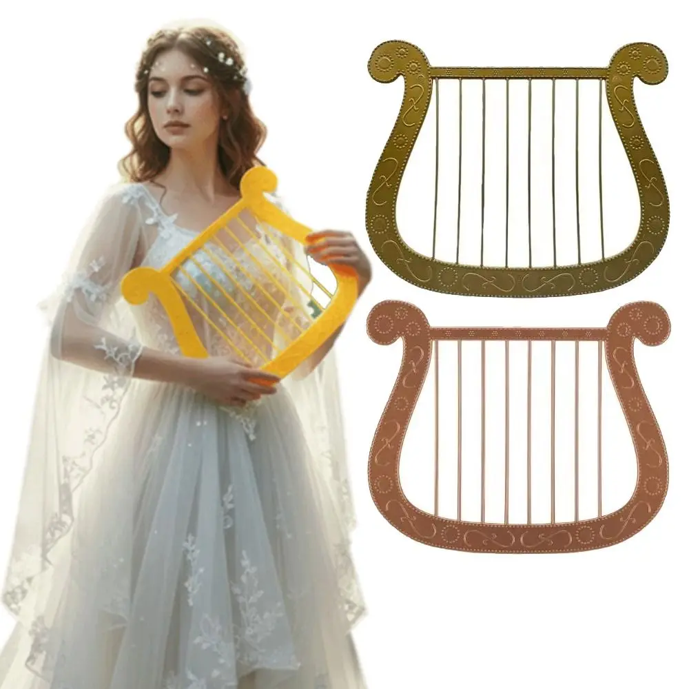 Realistic Design Plastic Harp Props Easy to Clean Lightweight Construction Simulation Harp Detailed Craftsmanship Portable