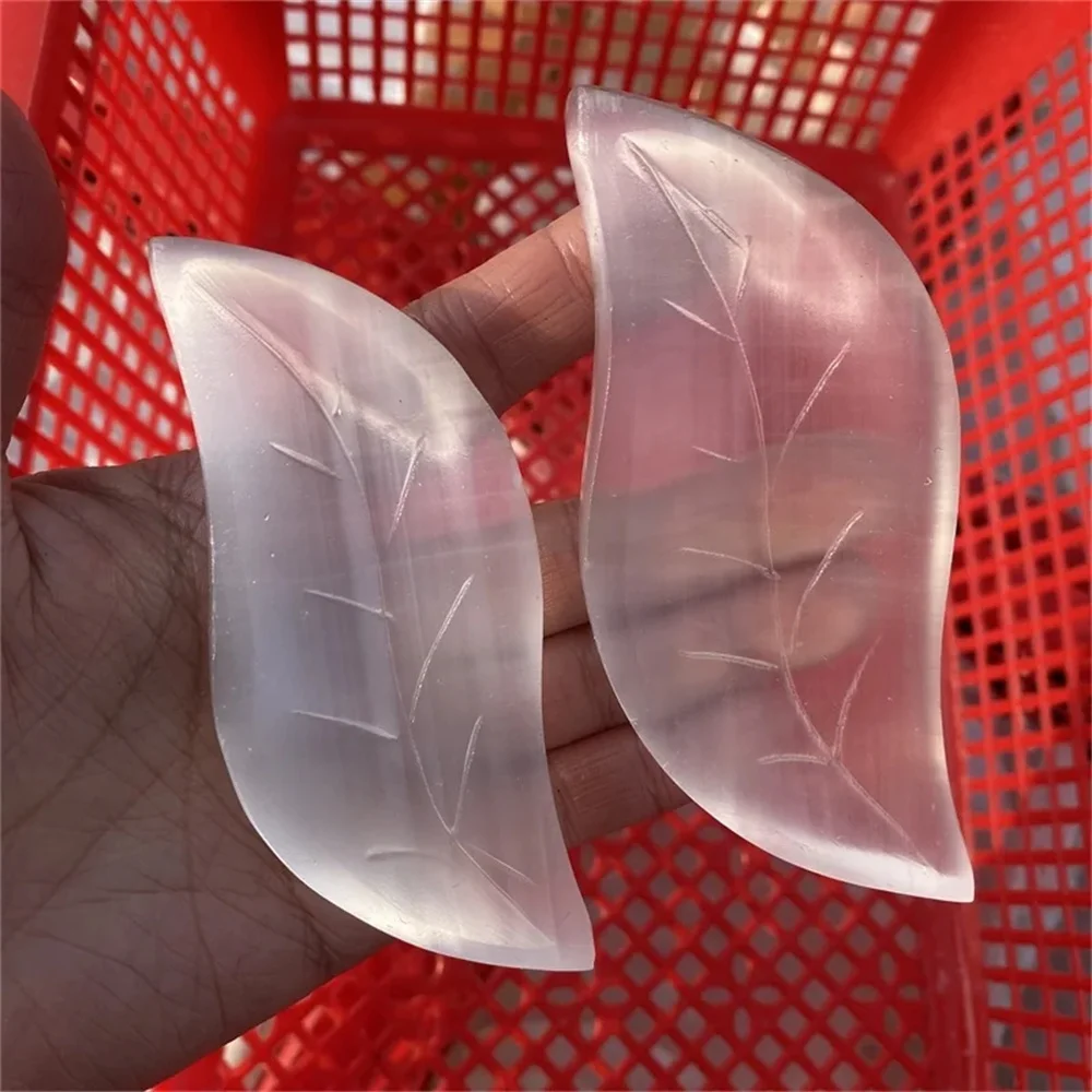 Natural Selenite Crystal Leaves Mineral Specimen Reiki Home Bowl Decoration Diy Gift Chakra Healing Slate Leaf Gypsum