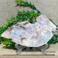 Pink Amethyst Flower Agate Slab Slice Geode Crystal Natural Druzy Stone Quartz Mineral Gemstones Minerals Home Decoration+Stand 4