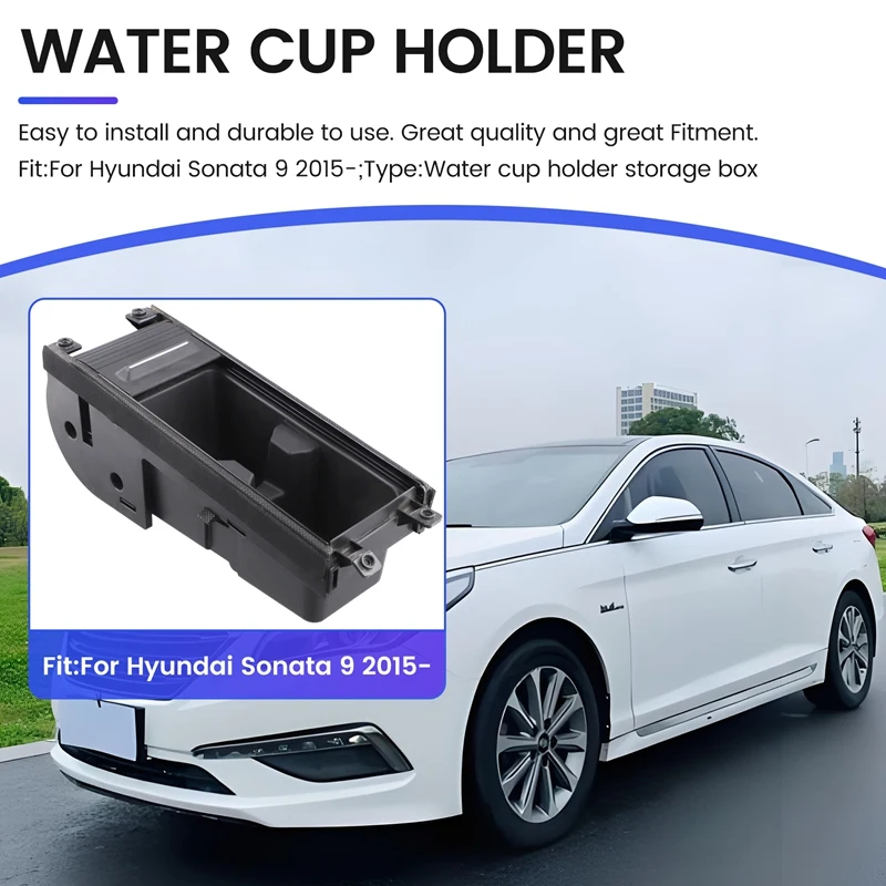 

Car Center Console Water Cup Holder Storage Box Drinks Holders For Hyundai Sonata 9 2015-