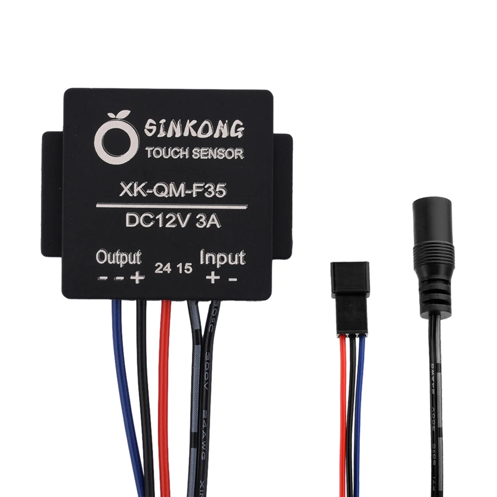 Interruptor de espelho de banheiro dc12v 33a 36w, sensor de toque para luz led, espelho, farol, luz, sensor de toque, fonte de alimentação 3-5mm