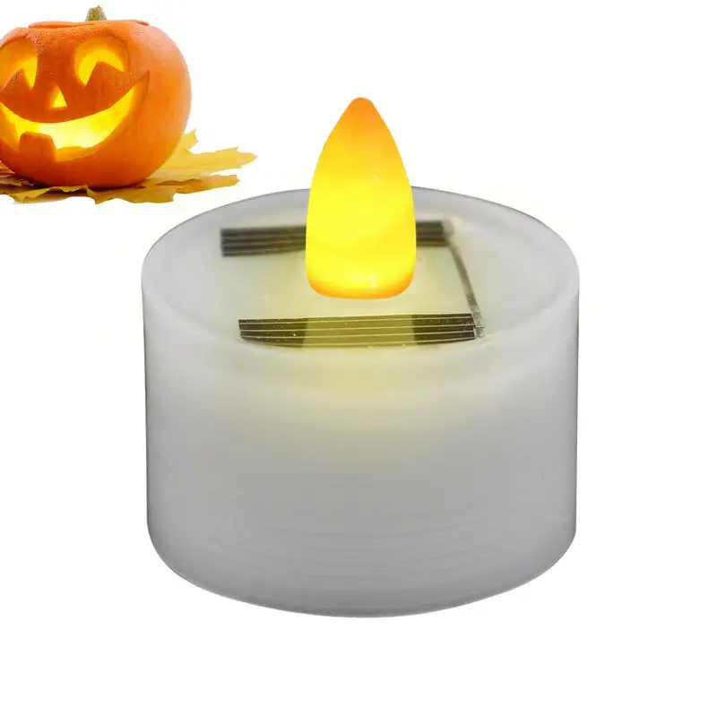 Solar Power Tea Lights Rechargeable LED Candles Waterproof Fake Tealight Candles For Indoor Use Waterproof  Flameless Flicker