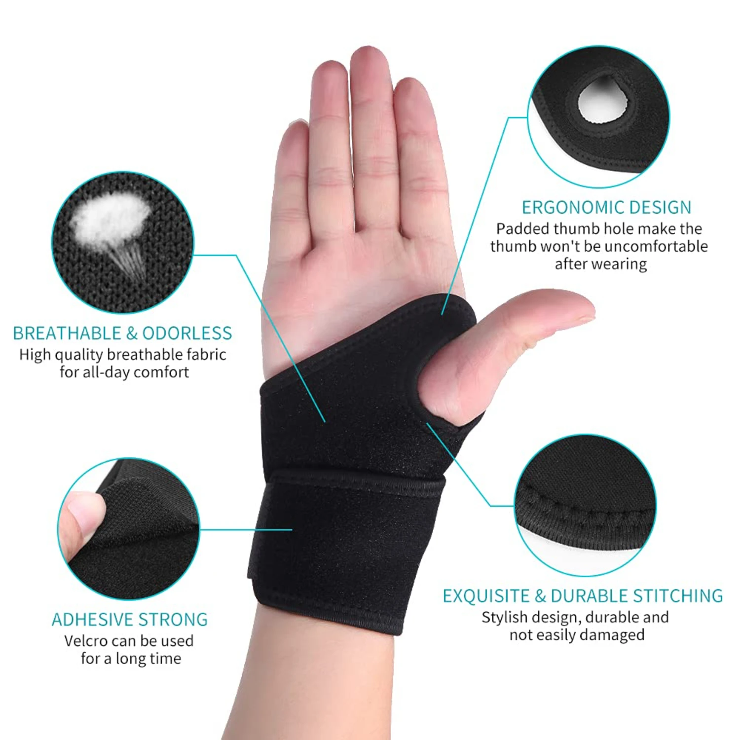 Breathable, Adjustable, and Comfortable Compression Wrist Brace - Innovative Universal Fit for Effective Pain Relief from Carpal