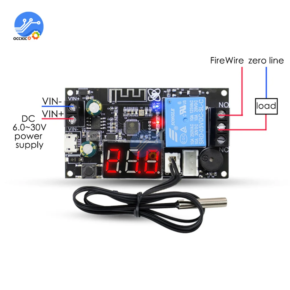 Wi-fi термостат с удаленным управлением модуль контроллера температуры высокой точности, для охлаждения и нагрева, приложение для сбора температуры XY-WFT1, WFTX