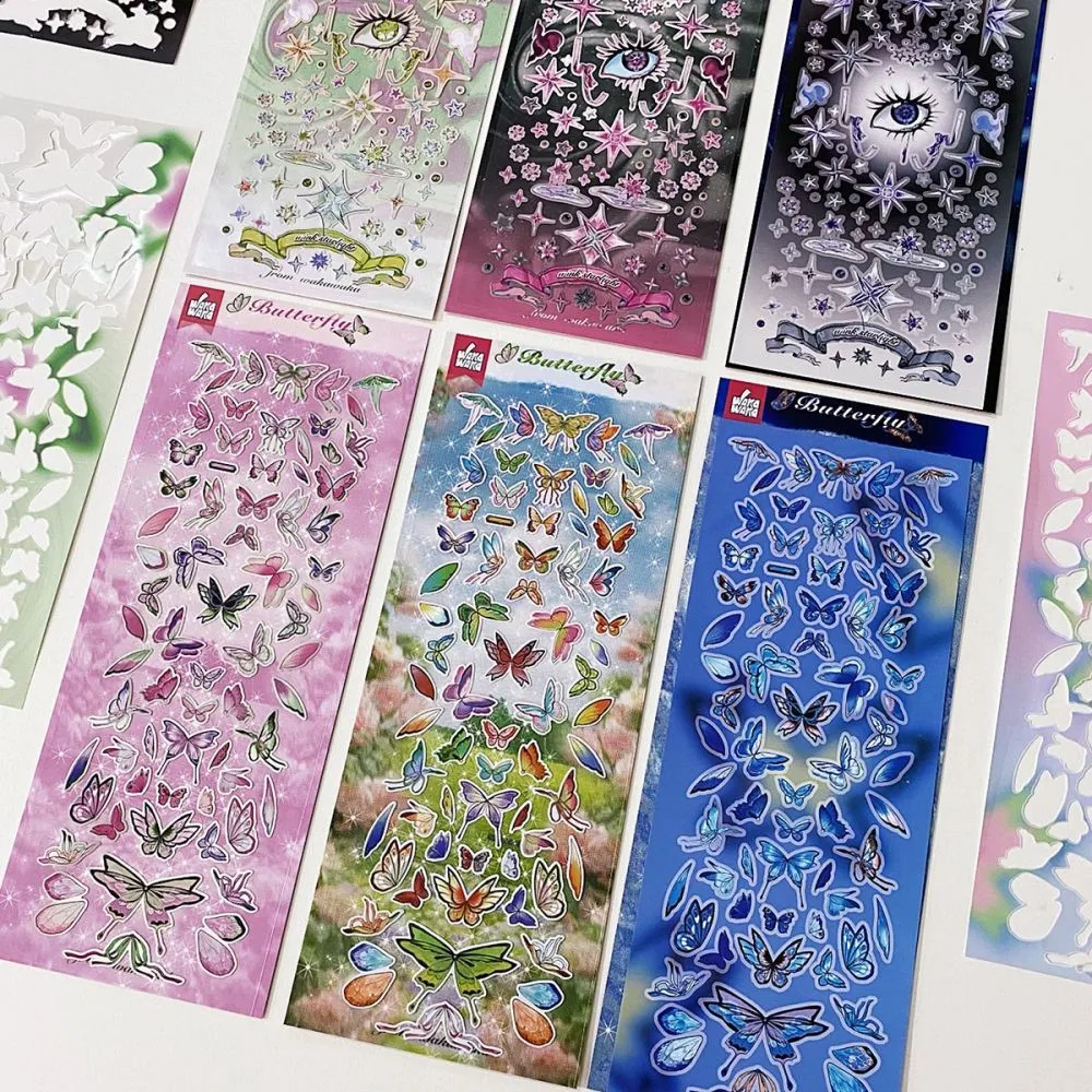 1Pc Butterfly Decorative Stickers Scrapbook Stationery Flakes Idol Card Deco Stickers For Arts Diy Crafts Album Journal