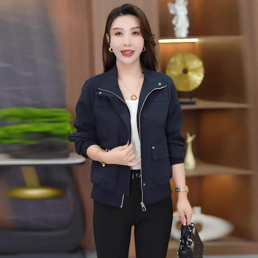 

Temperament Collar Windbreaker Jacket Women Spring Autumn 2026 New Fashion Coat Female Short Korean Outerwear Joker Overcoat Top