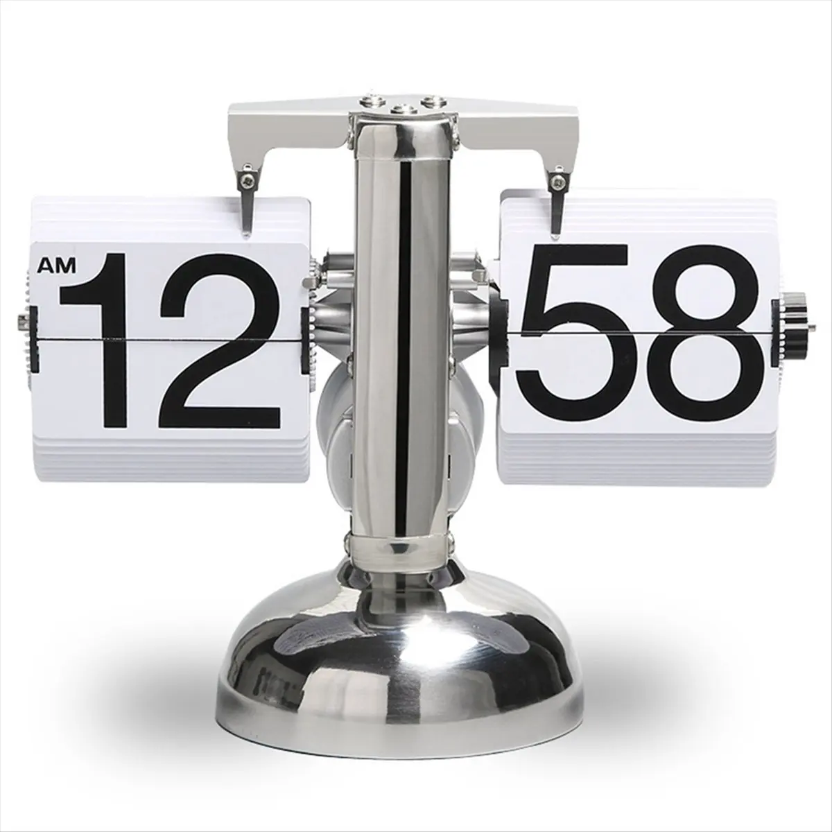 & AT27  Flip Digital Clock -Small Scale Table Clock Retro Flip Clock Flip Internal Gear Operated Quartz Clock One Leg Clock Home