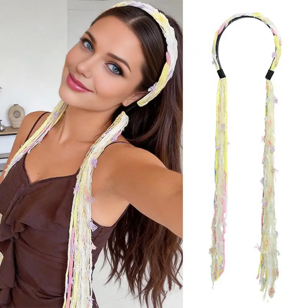Long Tassel Hairband Boho Long Tassel Headband Handmade Rope Hair Hoop Band Retro Bohemian Hair Accessory for Women Girls Retro