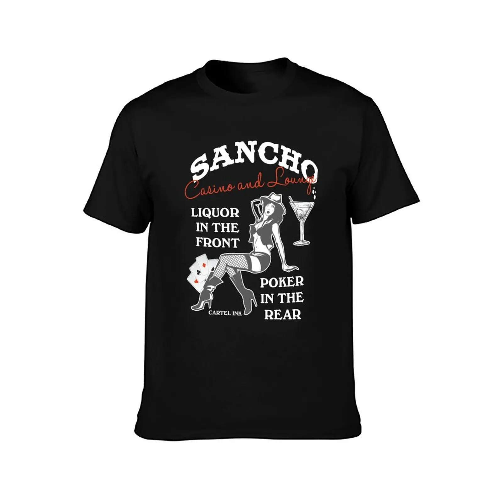 Sancho casino and lounge liquor in the front poker in the pear T-Shirt Big Size Simple T-Shirt