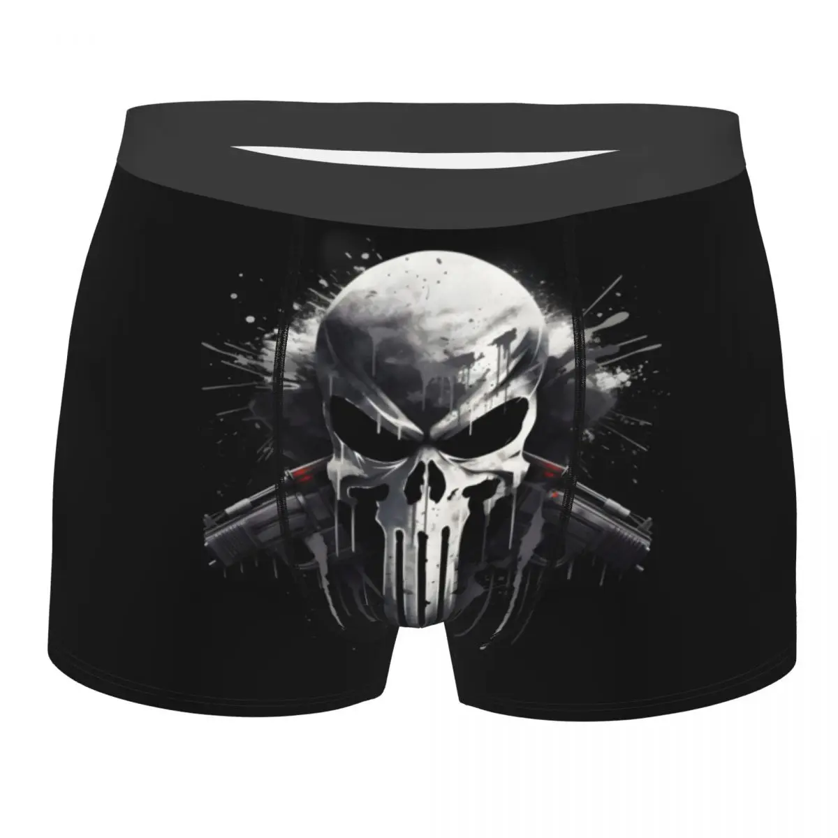

Custom Skeleton Skull Heavy Metal Punisher Underwear Men Breathbale Boxer Briefs