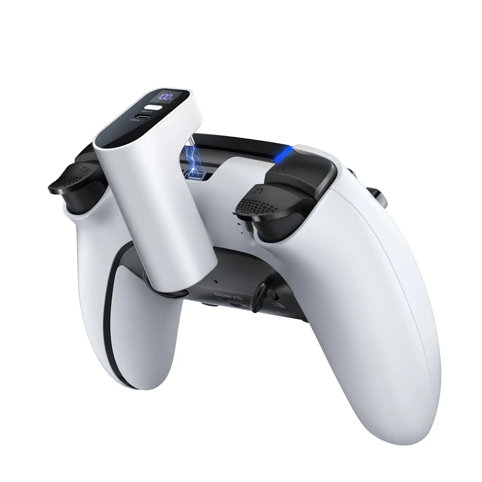 

Зарядное устройство для контроллера PS5, совместимое с PlayStation DualSense и Edge, портативный внешний аккумулятор, перезаряжаемый игровой аксессуар