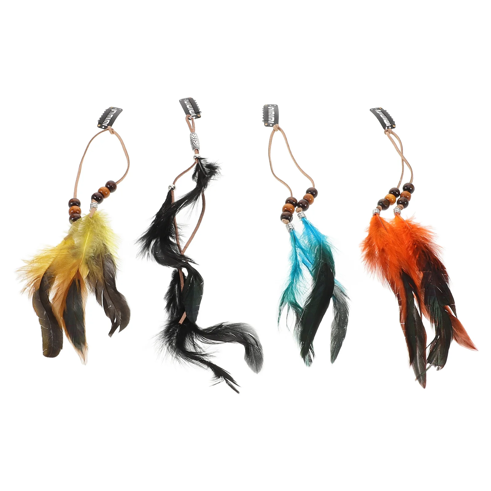 

4Pcs Boho Tassel Hair Clip Set Vintage Handmade Hair Accessories Unique Festival Party Hairpins for Women Viking Costume