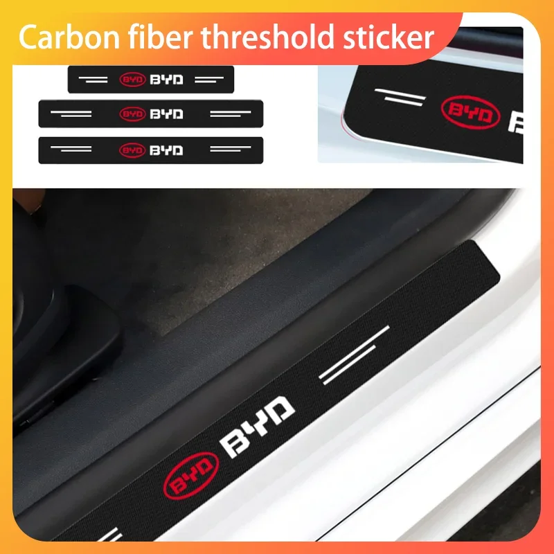 

Car Door Sill Carbon Fiber Sticker Threshold Side Anti Scratch Tape Waterproof For BYD F3 F0 S6 S7 E5 Car Decoration Accessories