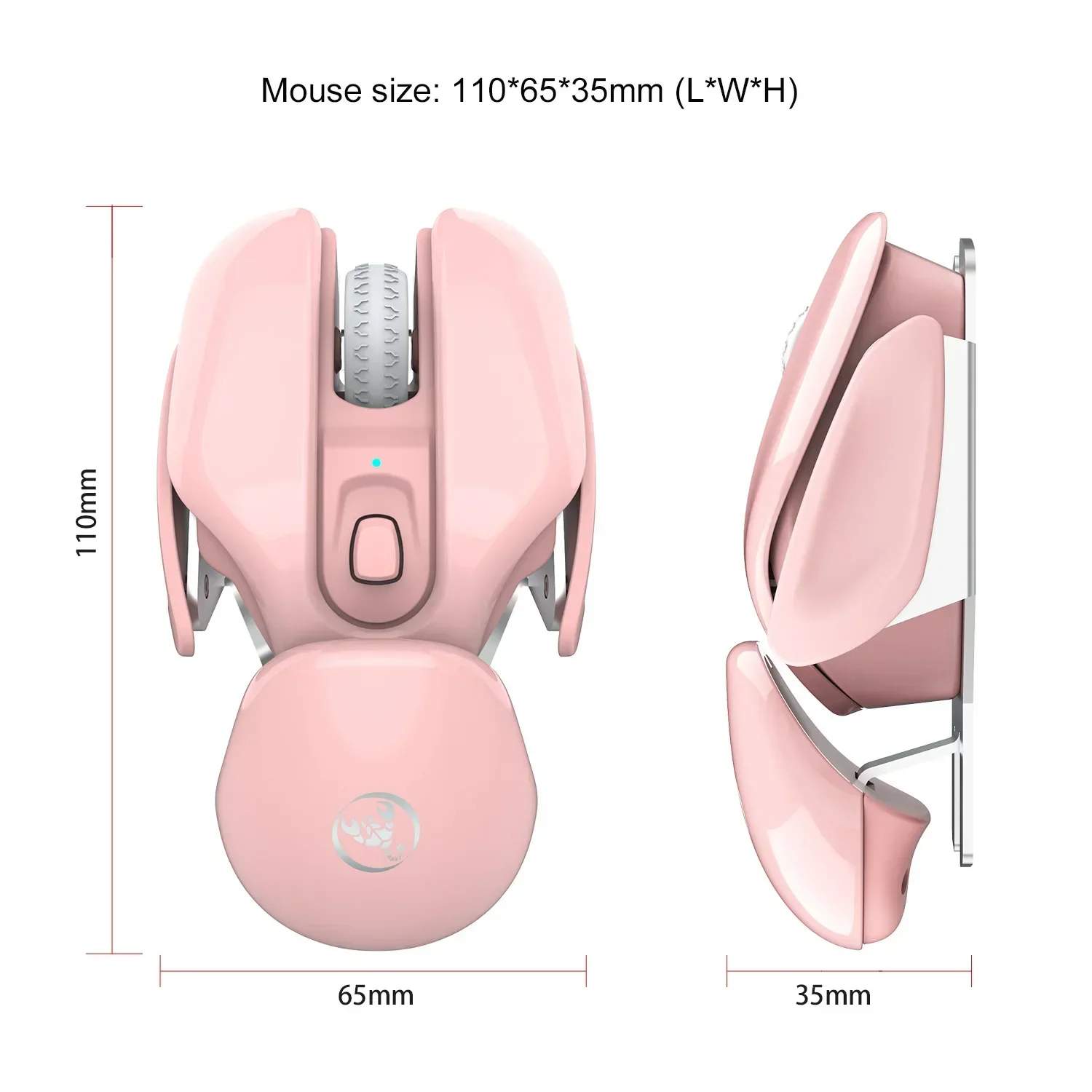 

ZLRLMHY 2.4G 4D Mouse with Aluminum Alloy Shell 1600dpi Adjustable Wireless Rechargeable for Office and Gaming Optical Roller