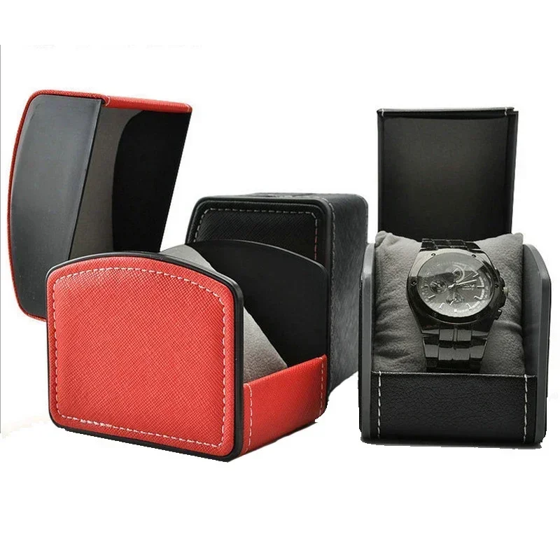 Portable Watch Box PU Leather Watch Case Organizer Storage Holder for Men Women Bracelet Vintage Jewelry Box with Leather Pillow image 6