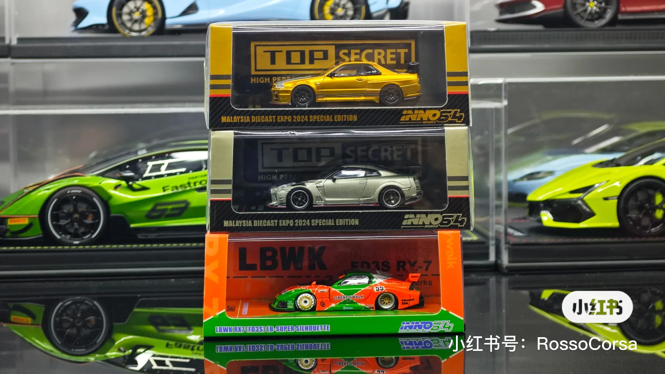 

INNO 1:64 Malaysia Exhibition Restrictions GTR R34 RX7 R35 Diecast Model Car