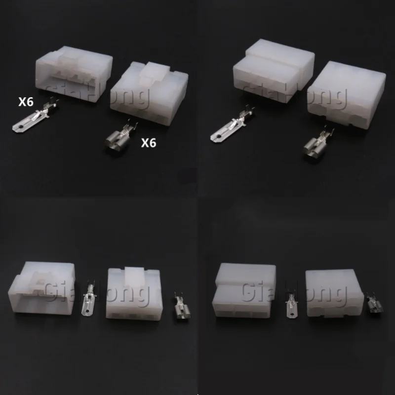 1 Set 6 Ways AC Assembly Auto Parts Automobile Large Current Wire Harness Connectors Car Plastic Housing Docking Socket