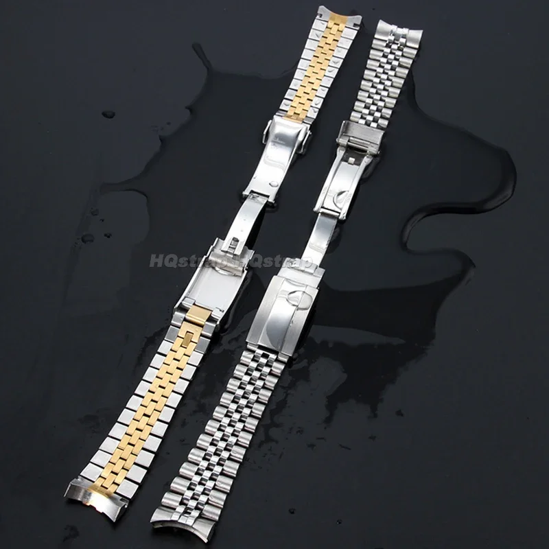 Ремешок из нержавеющей стали с изогнутым концом, металлический ремешок 20 мм для юбилея, браслет Rolex, высококачественный универсальный сменный браслет