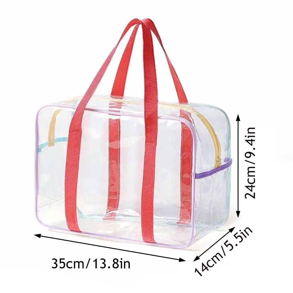 PVC Transparent Jelly Bag Toiletries Bag Cosmetics Bag Makeup Bag Storage Beach Bag Trip Swimming Waterproof Travel Business Bag