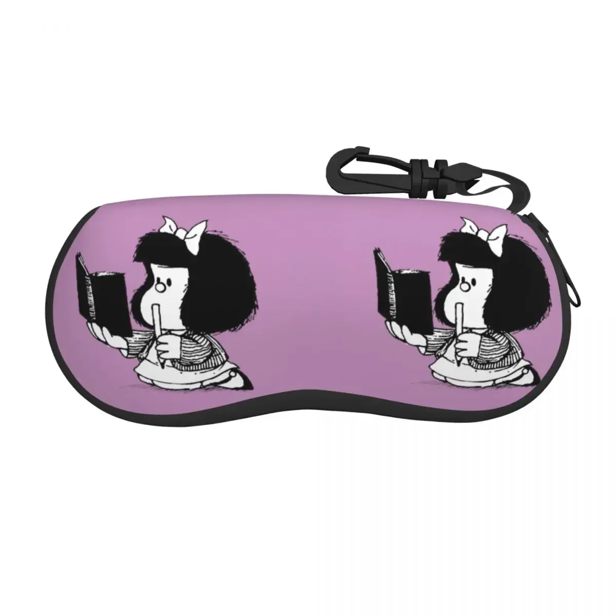 Mafalda With Notebook Shell Eyeglasses Case Men Women Cool Quino Comic Cartoon Glasses Case Sunglasses Box Pouch