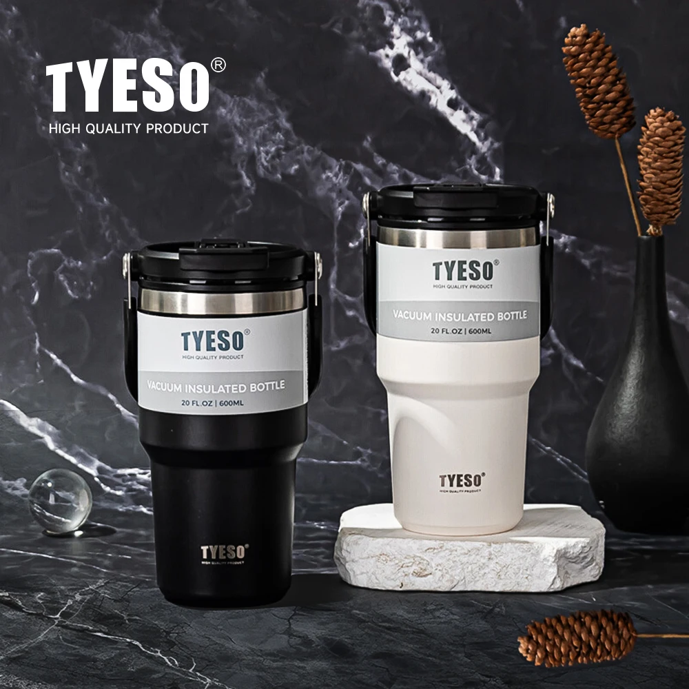 Tyeso 8826 Large Capacity 1200ML Tumbler Coffee Cup Stainless Steel Sports Thermos Cup Cold And Hot Double-layer Insulated Cup