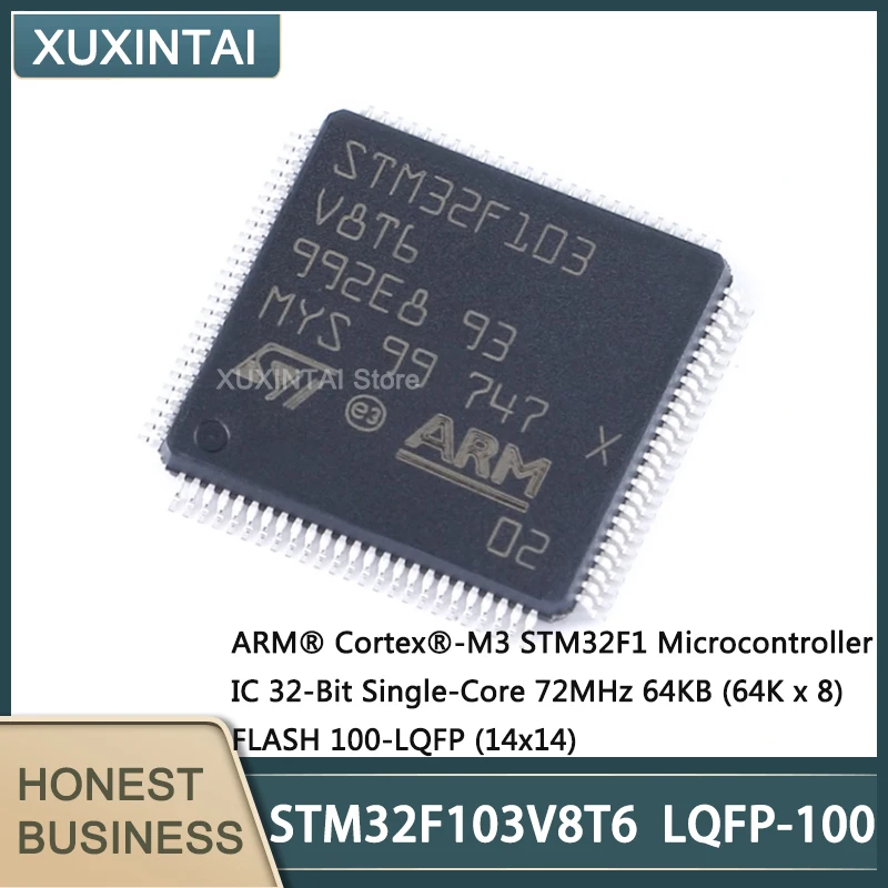 1~5Pcs  New Original  STM32F103V8T6 STM32F103 Microcontroller IC 32-Bit Single-Core 72MHz 64KB (64K x 8)