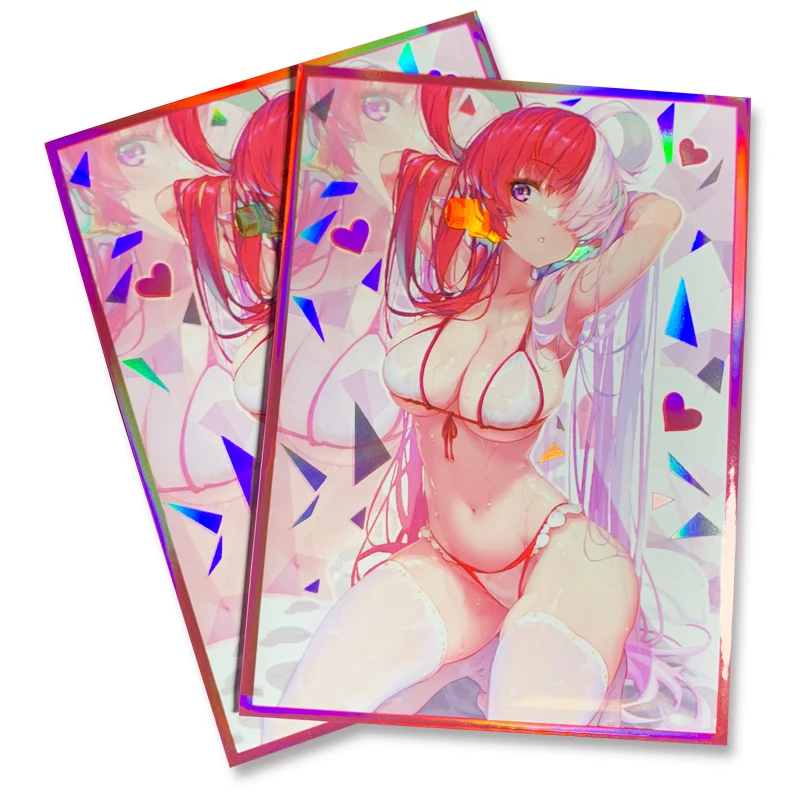 

67x92mm 50PCS Holographic Sleeves PKM Card Loader Anime Protector Card Cover for MTG WS Board Games Trading Cards