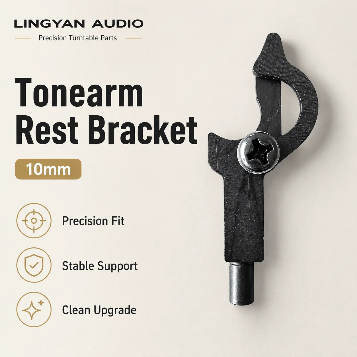 Audio Music Hall - Braket Penyangga Tonearm 10mm untuk Bagian